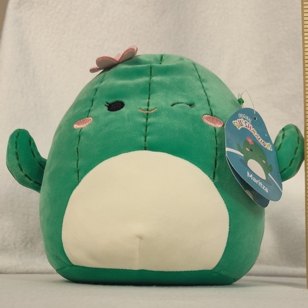 NWT Squishmallows Maritza the Cactus 8 Inch Green Plush Winking Flower